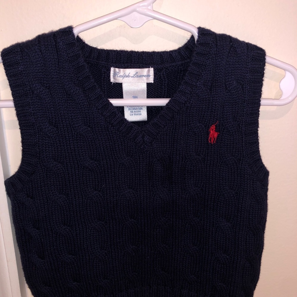 Infant Ralph Lauren Cable-Knit Cotton Sweater Vest